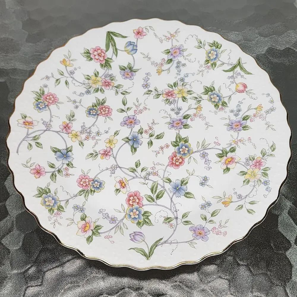 Floral Gold Rimmed plate Andrea by Sadek